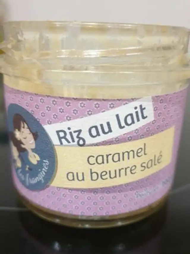Riz au lait caramel au beurre salé front packaging