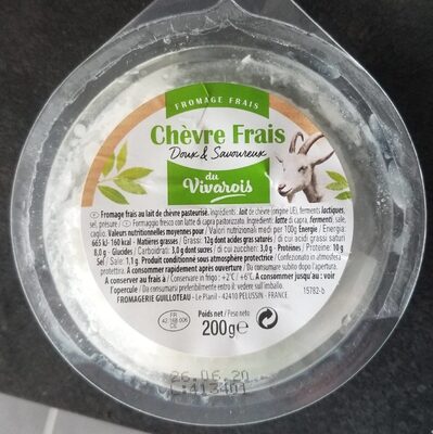 Fromage frais au lait de chèvre pasteurisé front packaging