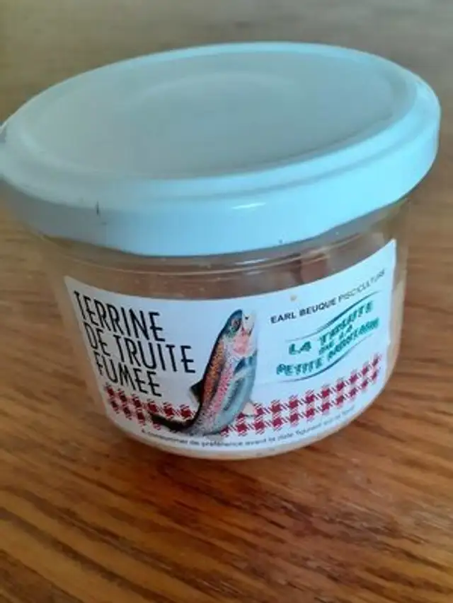 Terrine de truite fumée front packaging