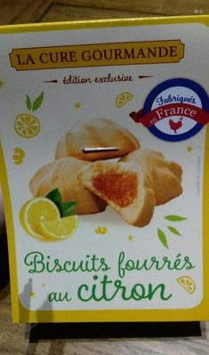 Biscuits fourrés au citron front packaging