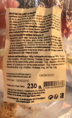 Biscuit salé aux herbes de Provence