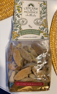 Navettes salées aux olives noires front packaging