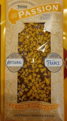 Chocolat au lait pépites passion