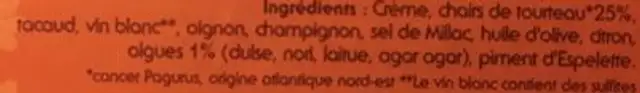Tourteau aux herbes de la mer ingredients label