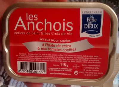 Anchois à la tomate confite front packaging
