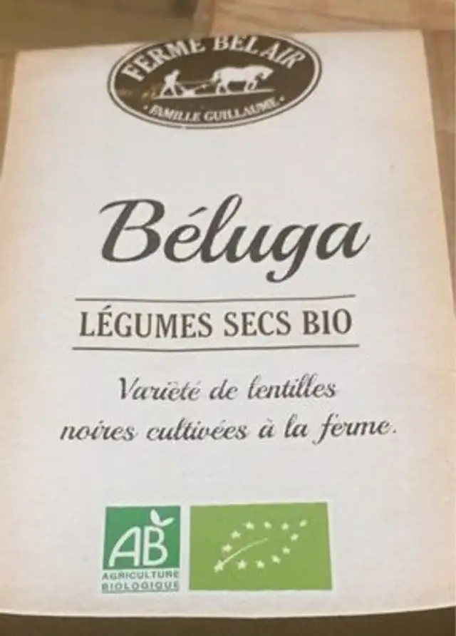 Beluga - variété locale de lentilles noires front packaging