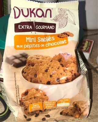 Mini sablés aux pepites de chocolat front packaging