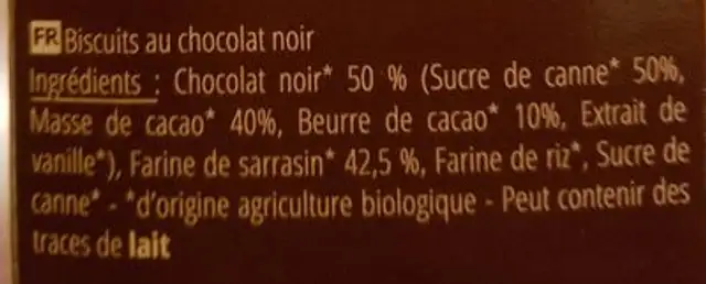 La Goutine ingredients label