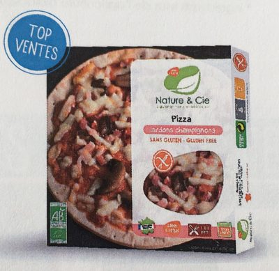 Pizza lardons champignons front packaging