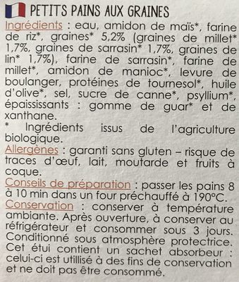 Pavés aux graines ingredients label