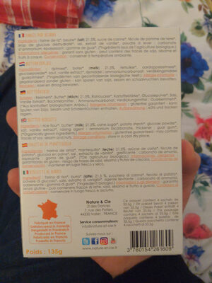 Sablés Pur Beurre ingredients label