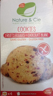 Cookies fruits rouges + chocolat blanc front packaging