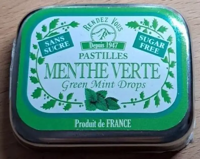 Pastilles Menthe Verte front packaging