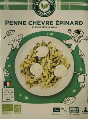 Penne chèvre epinard