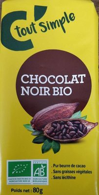 Chocolat noir bio front packaging