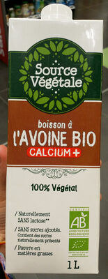 Boisson avoine calcium