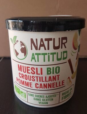 Muesli croustillant pomme cannelle front packaging