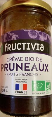 Crème bio aux pruneaux front packaging