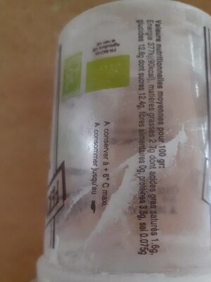Yaourt bio banane nutrition facts table
