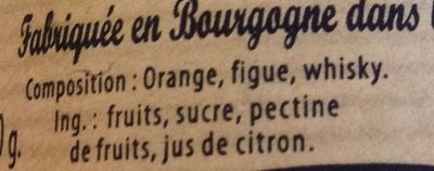 Confiture Artisanale Vieux Garçon ingredients label
