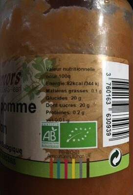 Compote de pomme cynorhodon nutrition facts table