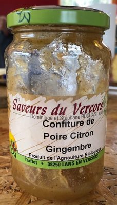 Confiture de poire citron gingembre