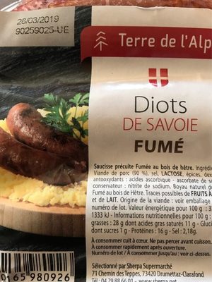 Diots de Savoie fume front packaging