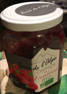 Confiture de framboise front packaging