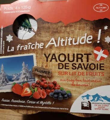 Yaourt de Savoie sur lit de fruits