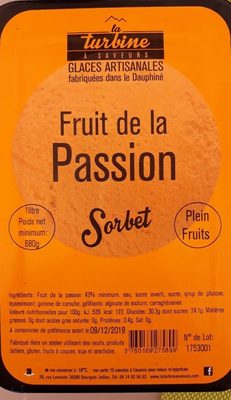 Sorbet fruit de la passion front packaging