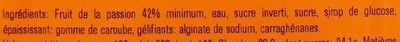 Sorbet fruit de la passion ingredients label