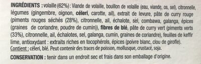 Bouillon Thaï à Infuser ingredients label