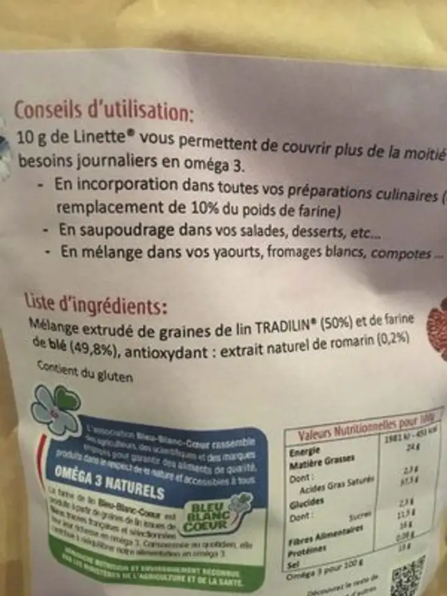 Linette ingredients label