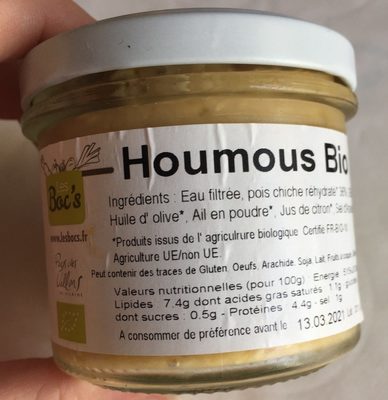 Houmous bio front packaging