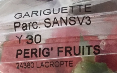 Gariguette ingredients label