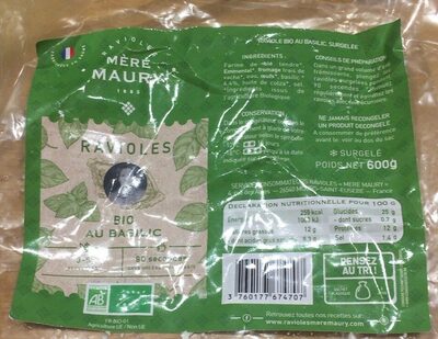 Ravioles bio basilic