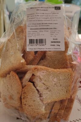 Biscottes bio sans sucre déclassées