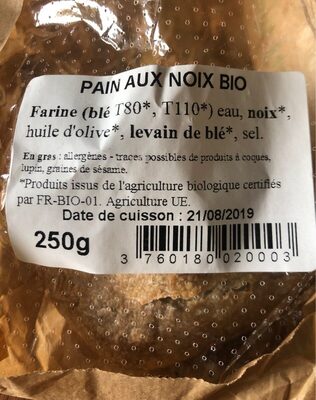 Pain aux noix Bio