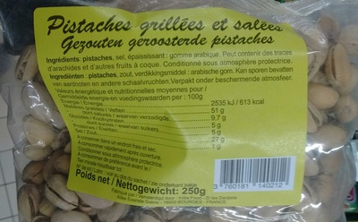 Pistaches grillées et salées