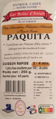 Paquita - tortillons au piment d'Espelette