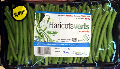Haricots verts éboutés