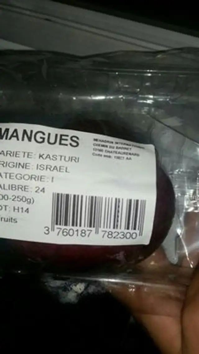 Mangues kasturi ingredients label