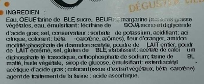 Galette Comtoise ingredients label