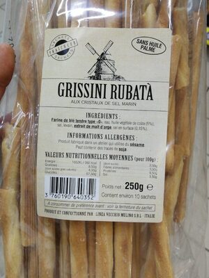 Grissini Rubatà aux cristaux de sel marin