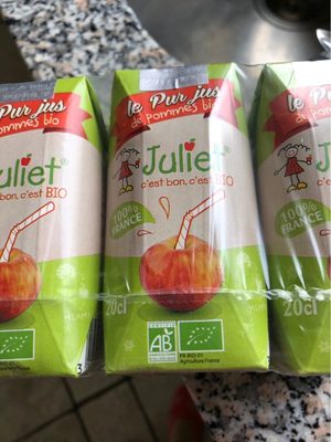 Pur jus de pomme bio front packaging