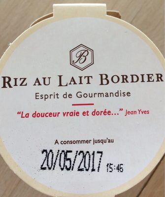Riz au lait Bordier