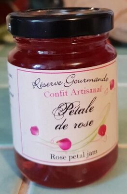 Confit de rose petal jam front packaging