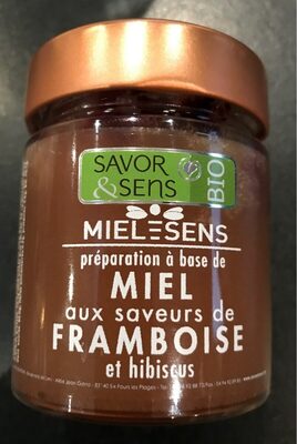 Préparation à base de miel aux saveurs de framboise et hibiscus