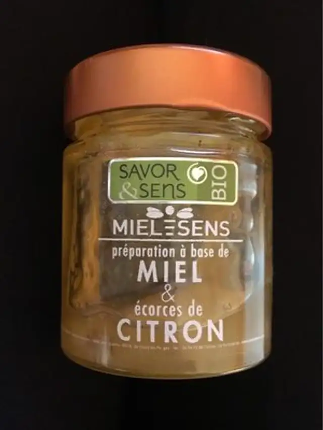 Préparation à base de Miel & Écorces de Citron Bio front packaging