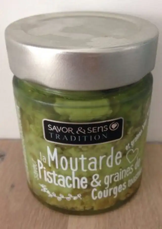 Moutarde pistache et graines de courges toastées front packaging